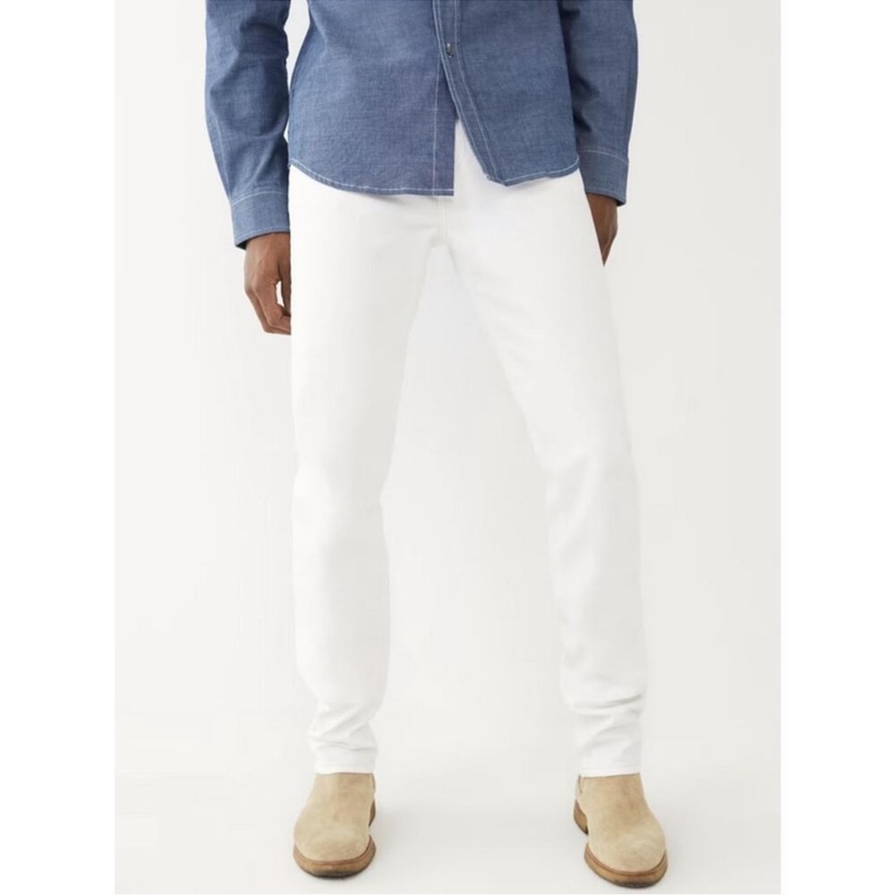 NWT TRUE RELIGION ROCCO RENEGADE optic white denim jean pant relaxed skinny - Picture 4 of 12